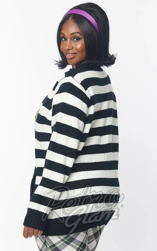 Unique Vintage X Beetlejuice Striped Cardigan