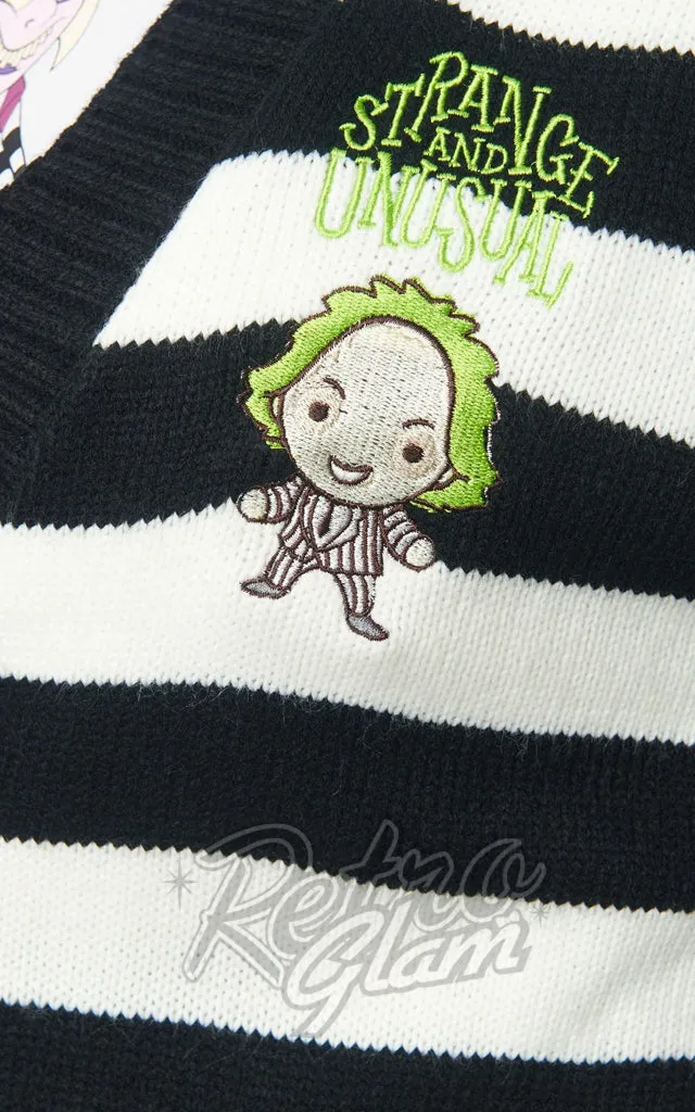 Unique Vintage X Beetlejuice Striped Cardigan