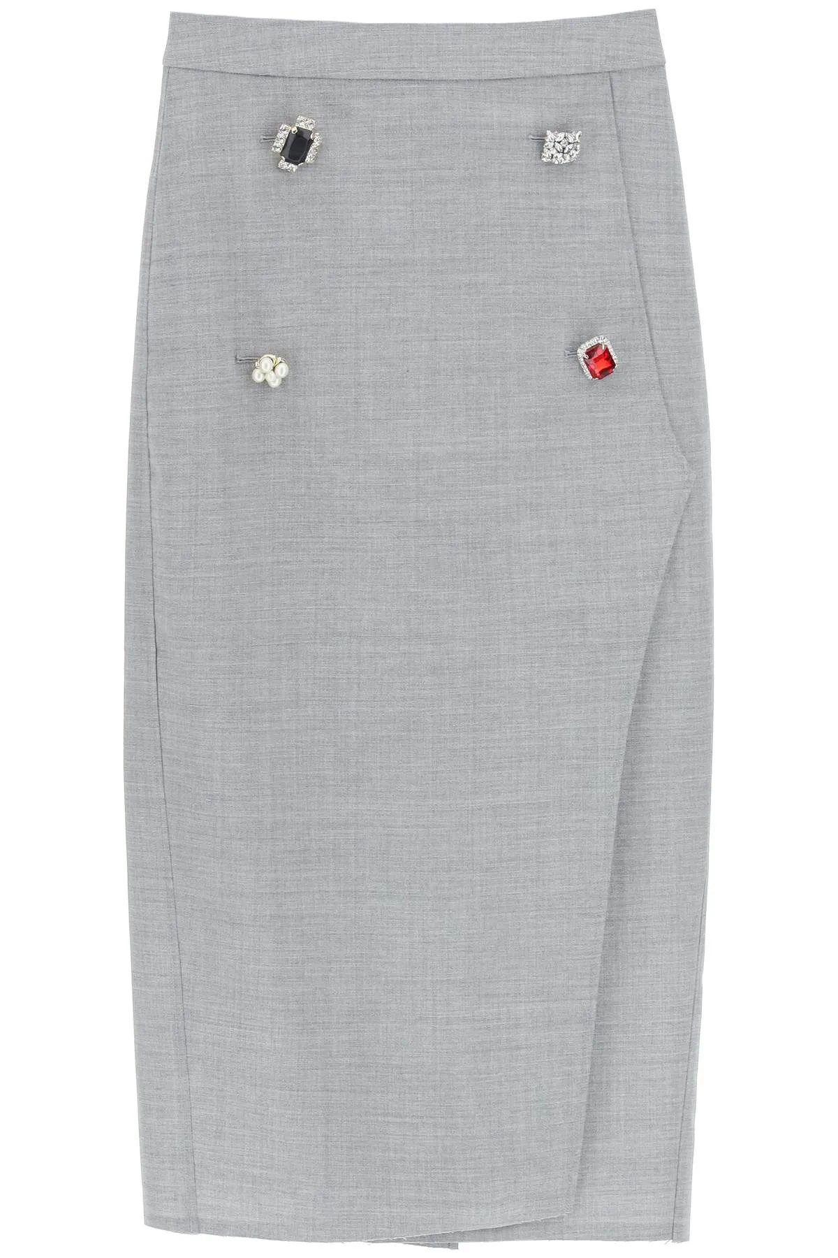 Vetements Embellished-Button Pencil Skirt