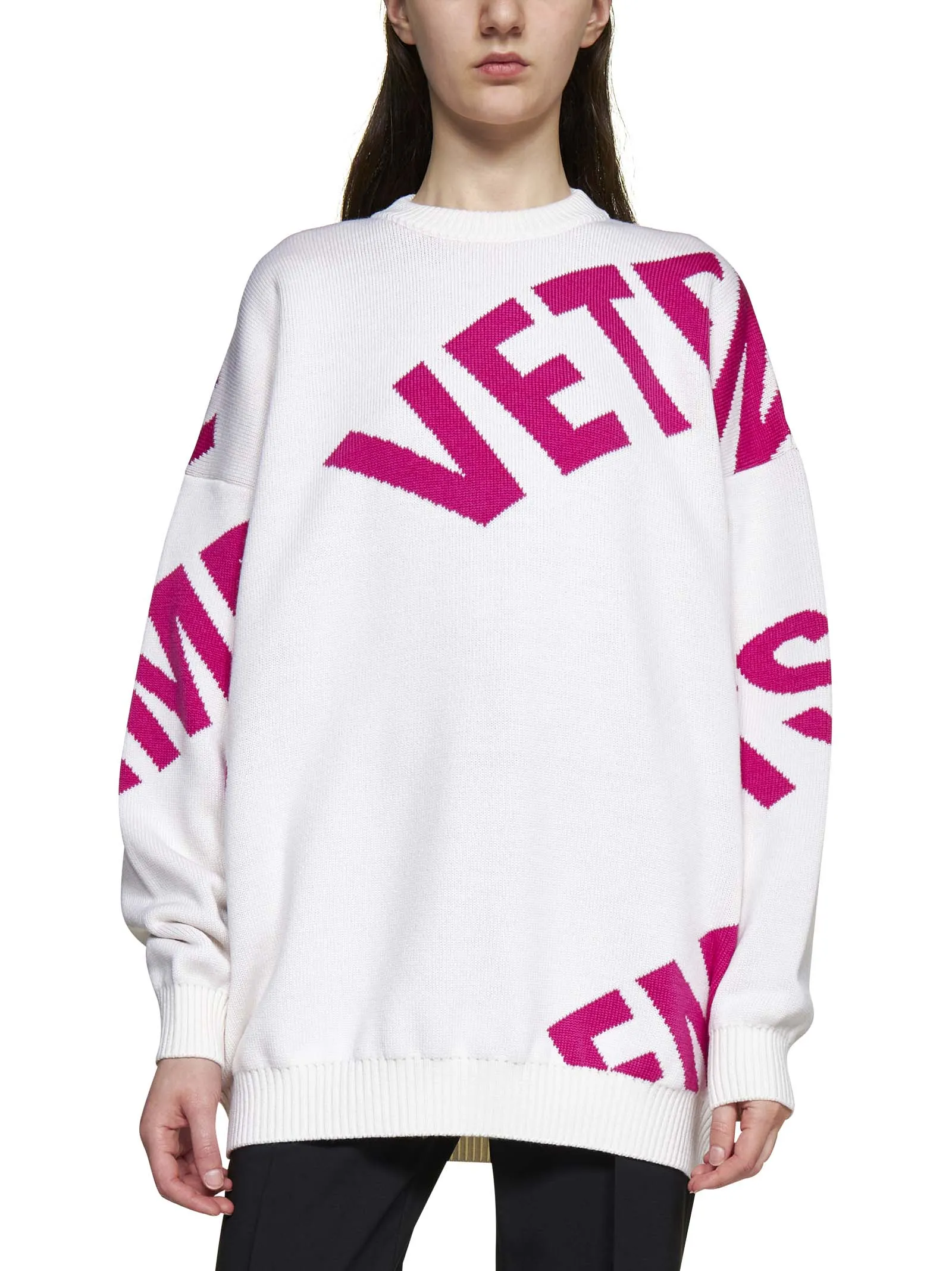 Vetements Intarsia-Logo Crewneck Jumper