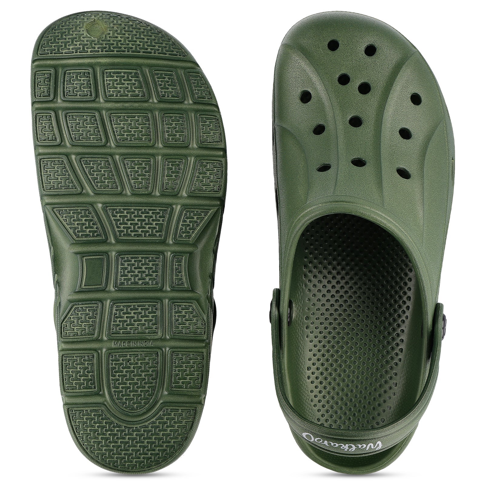 Walkaroo Mens Clogs  - WC4838 Olive