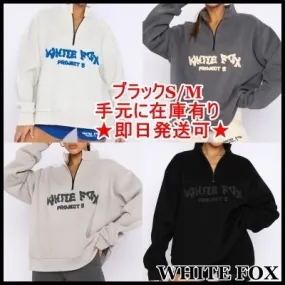 WHITE FOX  |Blended Fabrics Street Style Long Sleeves Oversized Logo