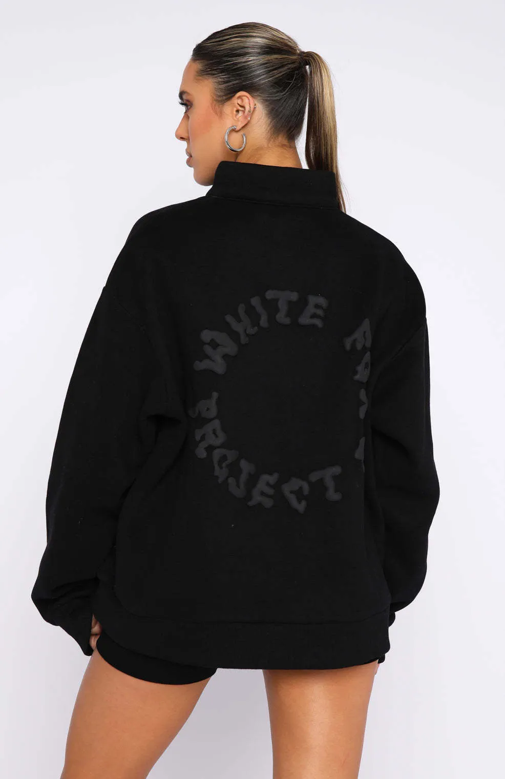 WHITE FOX  |Blended Fabrics Street Style Long Sleeves Oversized Logo