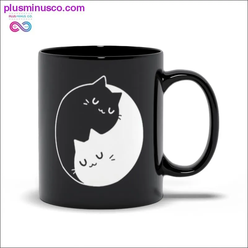 Yin Yang Cats Black Mugs