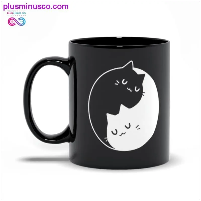 Yin Yang Cats Black Mugs