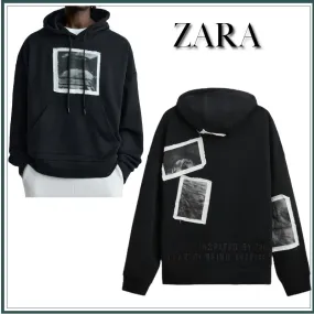 ZARA  |Long Sleeves Cotton Hoodies